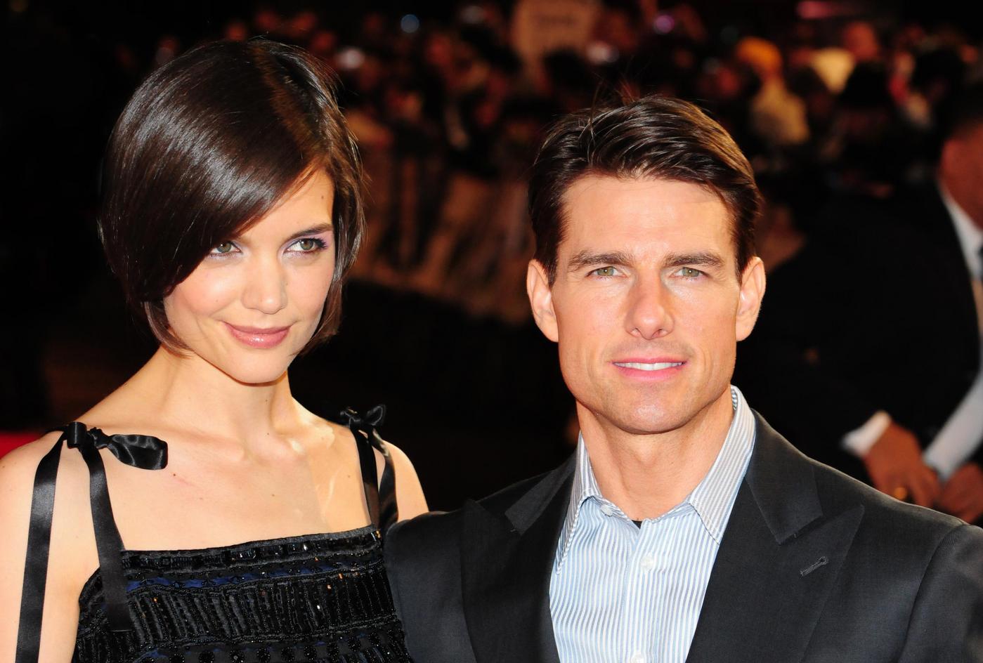 Katie Holmes and Tom Cruise at the UK premiere of “Valkyrie” in London’s Leicester Square